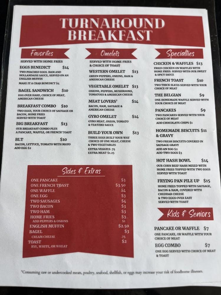 Turnaround Restaurant Menu image 4